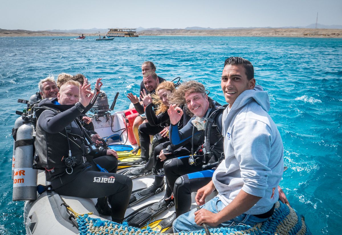 Happy divers