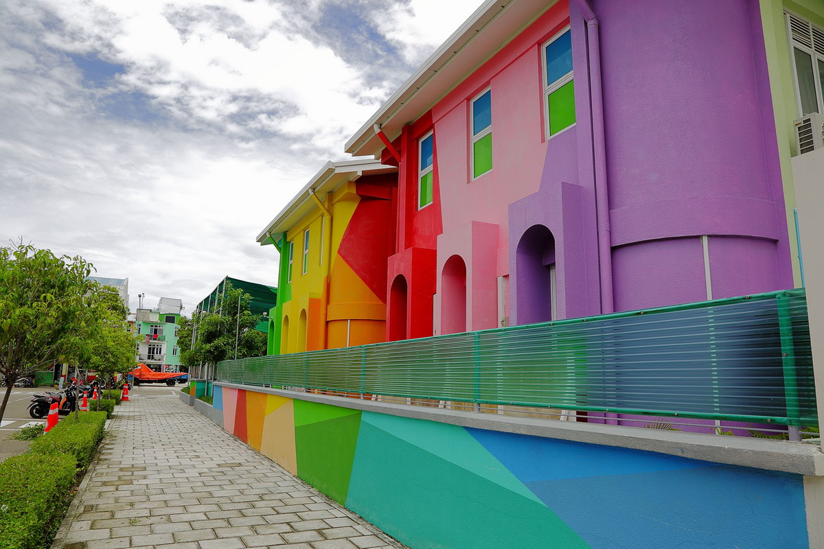 Beautiful painted houses in Hulhumale