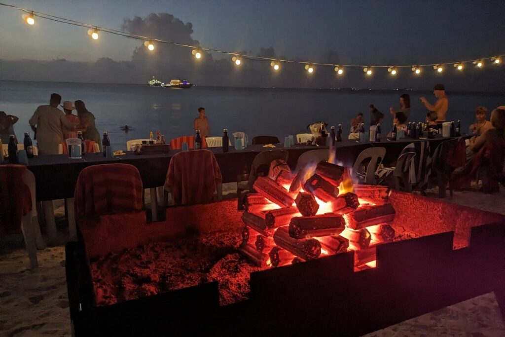 Maldives beach BBQ