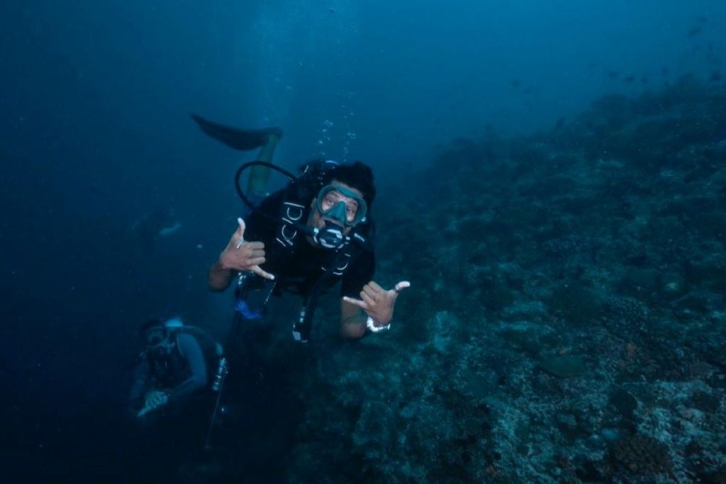 Divers in the Maldives