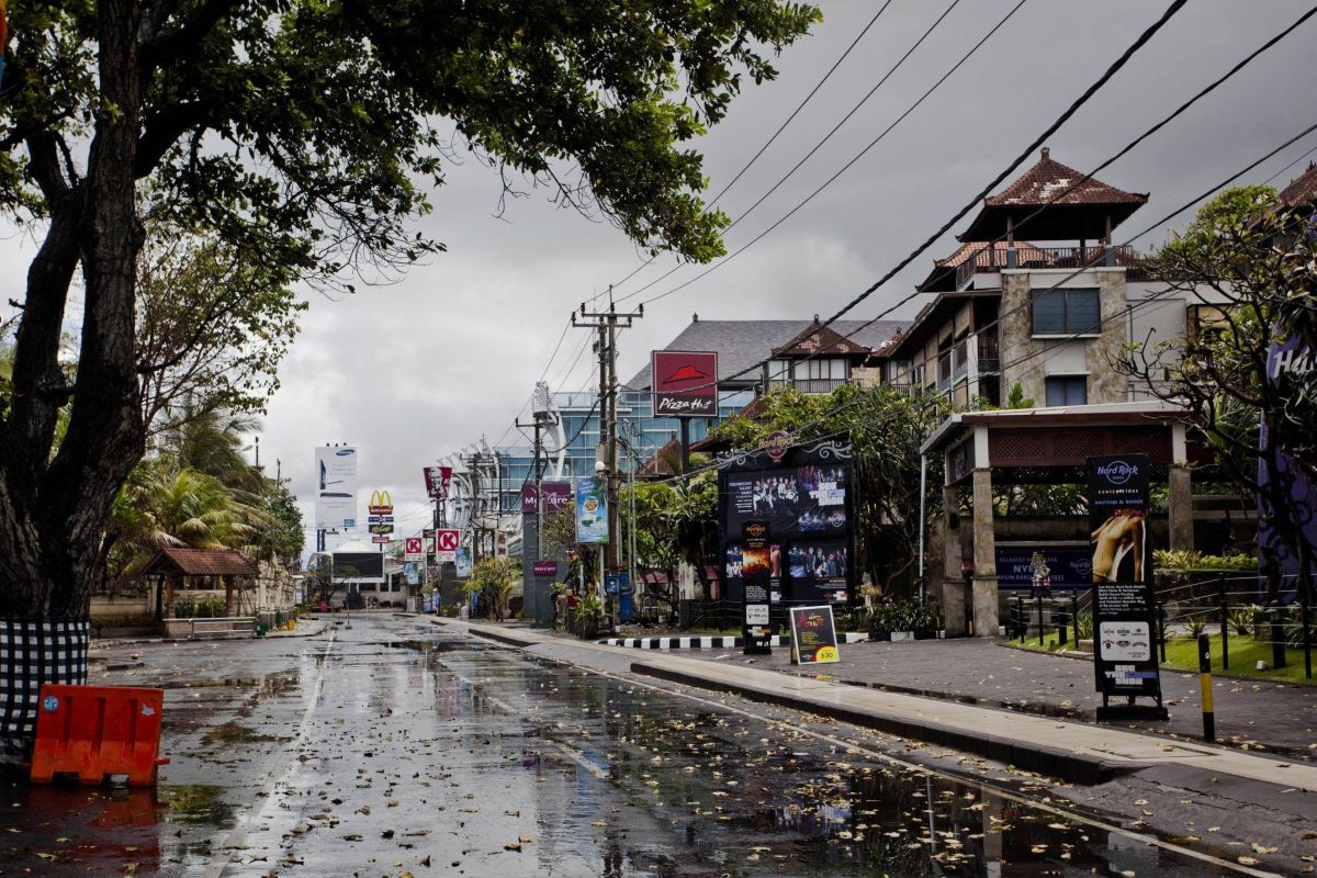 Empty Bali streets during Nyepi